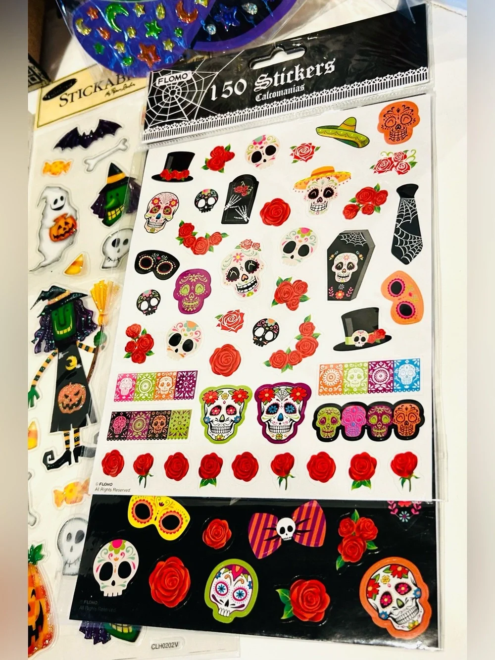 Halloween Skull Fake Book Box Gothic + Sticker Lot & More